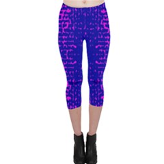 Blue And Pink Pixel Pattern Capri Leggings  by Amaryn4rt