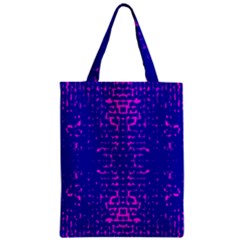 Blue And Pink Pixel Pattern Zipper Classic Tote Bag