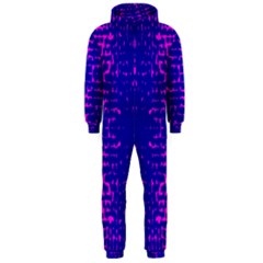 Blue And Pink Pixel Pattern Hooded Jumpsuit (men)  by Amaryn4rt