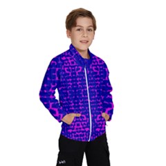 Blue And Pink Pixel Pattern Wind Breaker (kids)