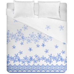 Blue And White Floral Background Duvet Cover Double Side (california King Size) by Amaryn4rt