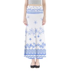 Blue And White Floral Background Maxi Skirts by Amaryn4rt