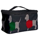 Cute Dachshund Dogs Wearing Jumpers Wallpaper Pattern Background Cosmetic Storage Case View2