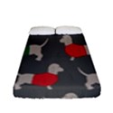 Cute Dachshund Dogs Wearing Jumpers Wallpaper Pattern Background Fitted Sheet (Full/ Double Size) View1