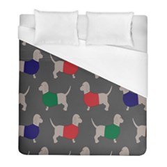 Cute Dachshund Dogs Wearing Jumpers Wallpaper Pattern Background Duvet Cover (full/ Double Size) by Amaryn4rt