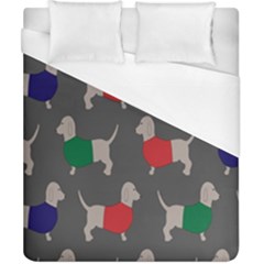 Cute Dachshund Dogs Wearing Jumpers Wallpaper Pattern Background Duvet Cover (california King Size)