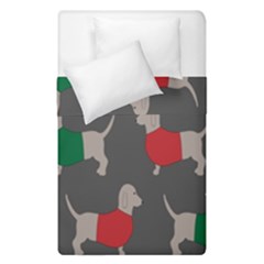 Cute Dachshund Dogs Wearing Jumpers Wallpaper Pattern Background Duvet Cover Double Side (single Size)