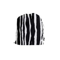 Zebra Background Pattern Drawstring Pouches (medium)  by Amaryn4rt