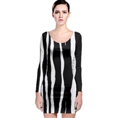 Zebra Background Pattern Long Sleeve Bodycon Dress