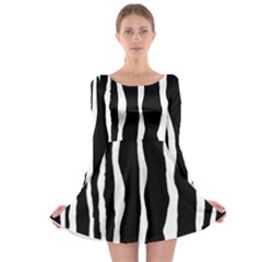 Zebra Background Pattern Long Sleeve Skater Dress by Amaryn4rt