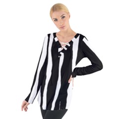 Zebra Background Pattern Women s Tie Up Tee