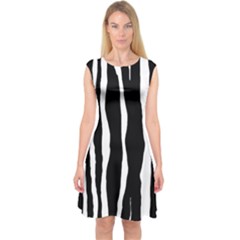 Zebra Background Pattern Capsleeve Midi Dress by Amaryn4rt