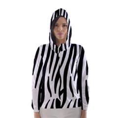 Seamless Zebra A Completely Zebra Skin Background Pattern Hooded Wind Breaker (women) by Amaryn4rt