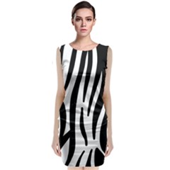 Seamless Zebra A Completely Zebra Skin Background Pattern Sleeveless Velvet Midi Dress