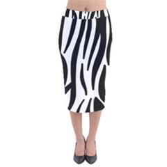 Seamless Zebra A Completely Zebra Skin Background Pattern Velvet Midi Pencil Skirt