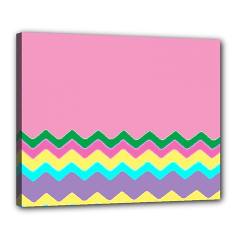 Easter Chevron Pattern Stripes Canvas 20  X 16  by Amaryn4rt