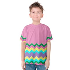 Easter Chevron Pattern Stripes Kids  Cotton Tee