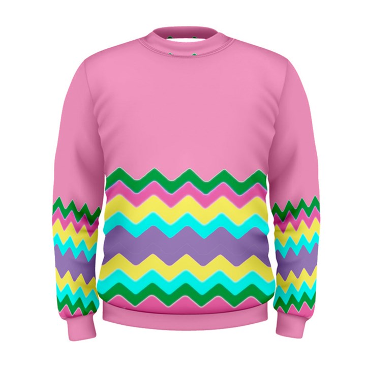 Easter Chevron Pattern Stripes Men s Sweatshirt