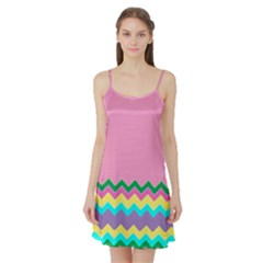 Easter Chevron Pattern Stripes Satin Night Slip