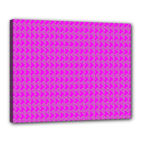 Clovers On Pink Canvas 20  X 16 