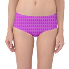 Clovers On Pink Mid-waist Bikini Bottoms