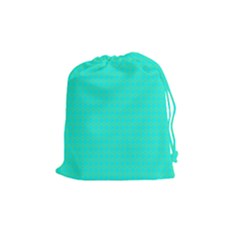 Clovers On Blue Drawstring Pouches (medium)  by PhotoNOLA