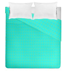 Clovers On Blue Duvet Cover Double Side (queen Size)