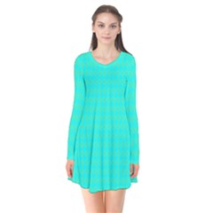 Clovers On Blue Flare Dress