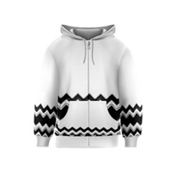 Chevrons Black Pattern Background Kids  Zipper Hoodie by Amaryn4rt