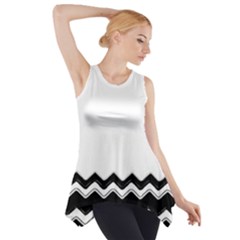 Chevrons Black Pattern Background Side Drop Tank Tunic