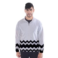 Chevrons Black Pattern Background Wind Breaker (men)