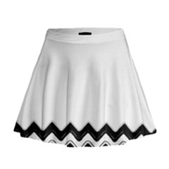 Chevrons Black Pattern Background Mini Flare Skirt