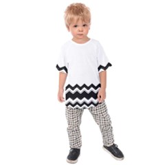 Chevrons Black Pattern Background Kids  Raglan Tee