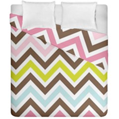 Chevrons Stripes Colors Background Duvet Cover Double Side (california King Size) by Amaryn4rt