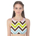 Chevrons Stripes Colors Background Tank Bikini Top View1