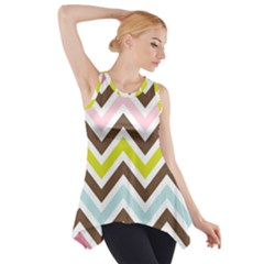 Chevrons Stripes Colors Background Side Drop Tank Tunic