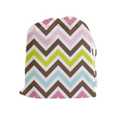 Chevrons Stripes Colors Background Drawstring Pouches (extra Large) by Amaryn4rt