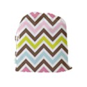 Chevrons Stripes Colors Background Drawstring Pouches (Extra Large) View2