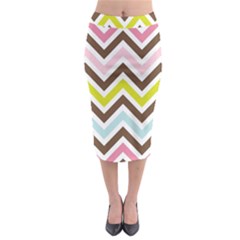 Chevrons Stripes Colors Background Midi Pencil Skirt