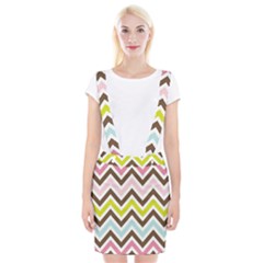 Chevrons Stripes Colors Background Suspender Skirt