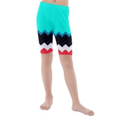 Pattern Digital Painting Lines Art Kids  Mid Length Swim Shorts by Amaryn4rt