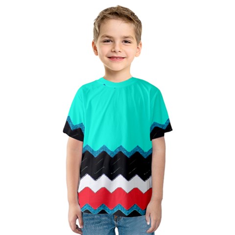 Pattern Digital Painting Lines Art Kids  Sport Mesh Tee by Amaryn4rt