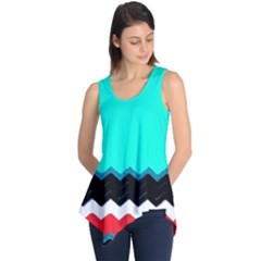 Pattern Digital Painting Lines Art Sleeveless Tunic