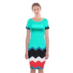 Pattern Digital Painting Lines Art Classic Short Sleeve Midi Dress