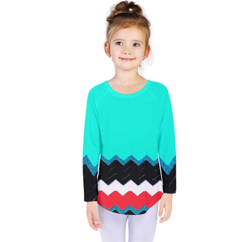 Pattern Digital Painting Lines Art Kids  Long Sleeve Tee by Amaryn4rt