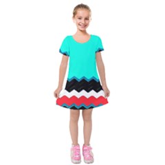 Pattern Digital Painting Lines Art Kids  Short Sleeve Velvet Dress