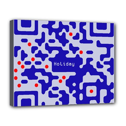 Digital Computer Graphic Qr Code Is Encrypted With The Inscription Canvas 14  X 11  by Amaryn4rt