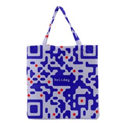 Digital Computer Graphic Qr Code Is Encrypted With The Inscription Grocery Tote Bag by Amaryn4rt