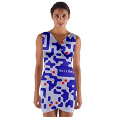 Digital Computer Graphic Qr Code Is Encrypted With The Inscription Wrap Front Bodycon Dress by Amaryn4rt