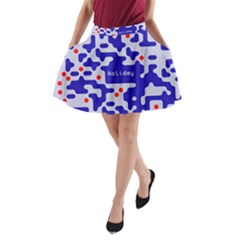 Digital Computer Graphic Qr Code Is Encrypted With The Inscription A-line Pocket Skirt by Amaryn4rt